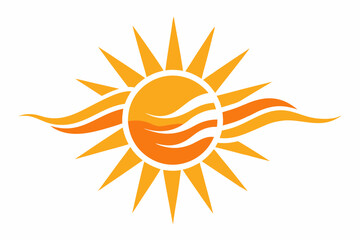 Sunshine Logo in Waves Vector Illustration of graphic 