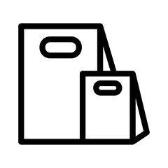 Shopping bag icon in thin line style vector illustration graphic design