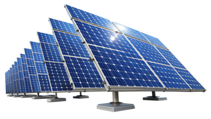 Solar Energy Panels on Transparent Background, Solar Power Panel, , Isolated On Transparent Background, Png Cut Out