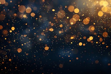 Golden Bokeh Lights Sparkle on a Dark Background for Festive Celebrations