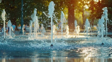 Water Fountain in Sunlight