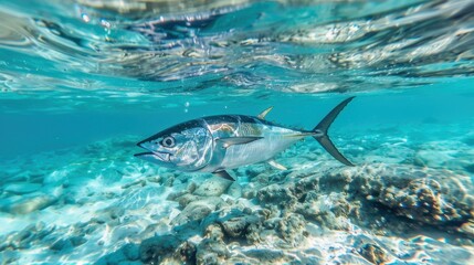 Fototapeta premium Bluefin tuna a saltwater fish found in the Mediterranean photo illustration