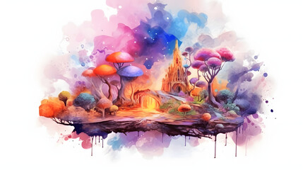 Obraz premium Magic Fantasy Watercolor Style