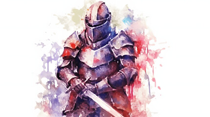 Knight Fantasy Watercolor Style
