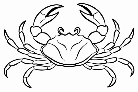 black and white crab outline clip art preview