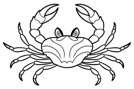 recommend clip art: Sea crab line art vector design