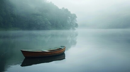 Fototapeta premium Solitude on a Misty Lake