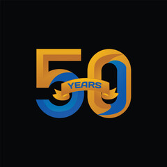 Years anniversary celebration gold and blue logo