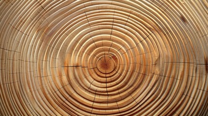 Fototapeta premium Texture of freshly cut wood in a close up showcasing annual rings