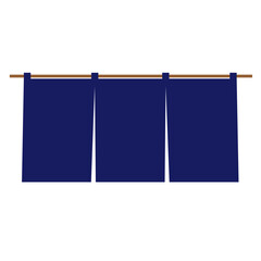 和風の藍色の暖簾イラスト