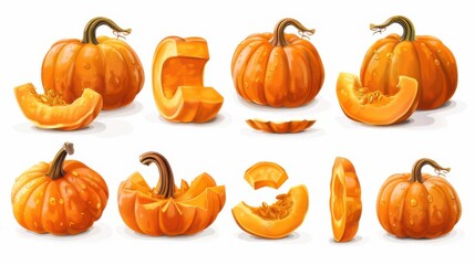 Single mini pumpkin isolated on white