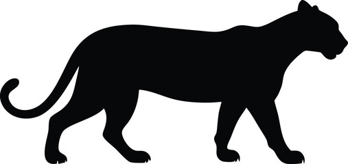 Black panther silhouette vector illustration 