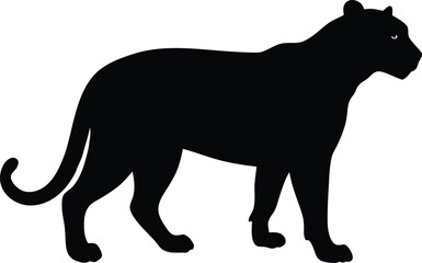 Black panther silhouette vector illustration 