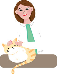 Friendly Veterinarian with Pet During Health Check