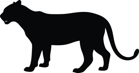 Black panther silhouette vector illustration 
