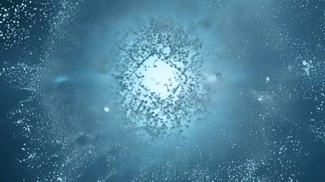 As if by magic a flurry of miniature particles assemble into a complex and dynamic new shape defying all expectations.