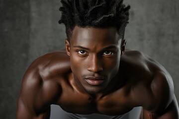 Fototapeta premium Entschlossener athletischer Mann beim Training