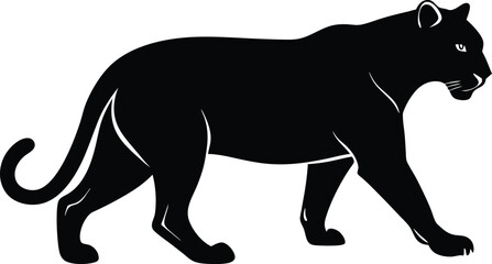 Black panther silhouette vector illustration 