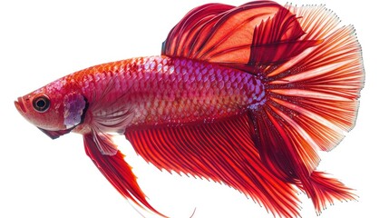 Fototapeta premium Red Betta fish isolated on white background