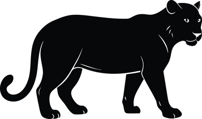 Black panther silhouette vector illustration 