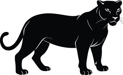 Black panther silhouette vector illustration 