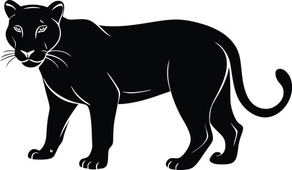 Black panther silhouette vector illustration 