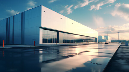 Modern warehouse building exterior
