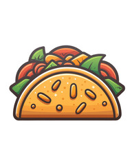 Delicious taco filled with fresh ingredients, perfect for food lovers seeking vibrant and colorful culinary art.