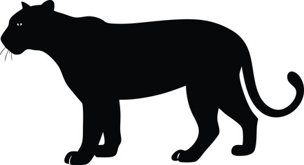 Black panther silhouette vector illustration 