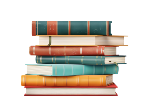 A stack of colorful vintage books stacked neatly, showcasing their textured covers and classic designs.