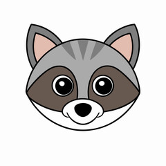 Raccoon face vector illustration