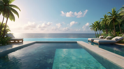 Fototapeta premium swimming pool in tropical resort