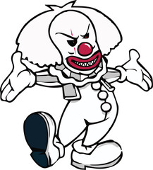Halloween mascot clown monster costume vector illustration