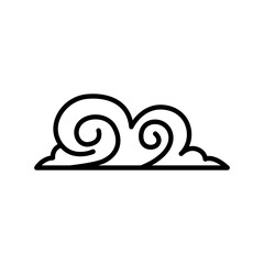 Fototapeta premium Japanese cloud icon in thin line style vector illustration graphic design