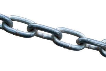 close up of a chain isolated on white