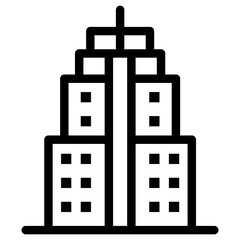 Real estate icon in thin line style vector illustration graphic design