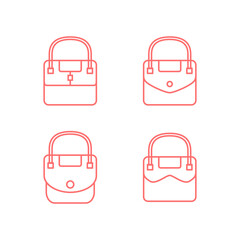 hand bag feminine icon set design vector