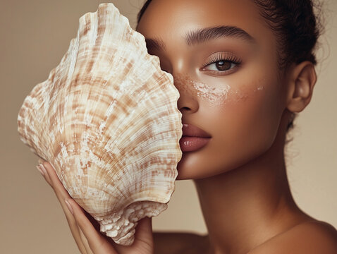portrait of a woman with a shell