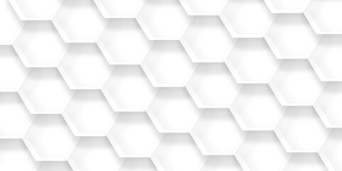 Abstract white tile and mosaic background with hexagons surface. modern hexagon polygonal pattern background vector. seamless bright white abstract honeycomb background.