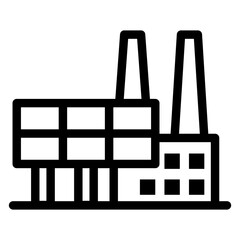 Factory icon in thin line style vector illustration graphic design