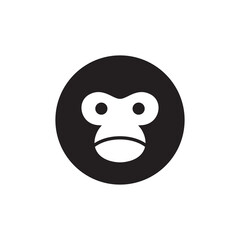 mascot gorilla cute circle logo design vector