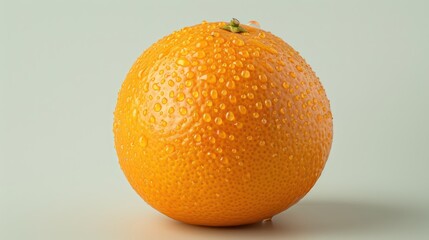 Close-up of a fresh whole orange fruit with water droplets on its skin