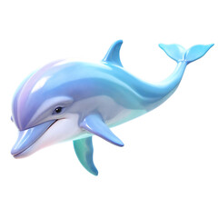 Fototapeta premium Dolphin in watercolor style in bright cute colors 