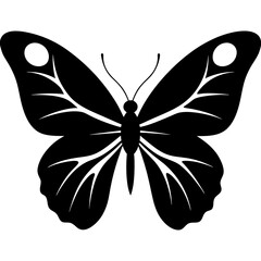 Butterfly silhouette vector illustration on a white background