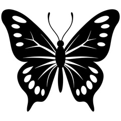 Butterfly silhouette vector illustration on a white background