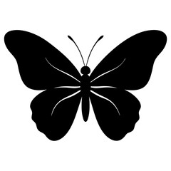 Butterfly silhouette vector illustration on a white background