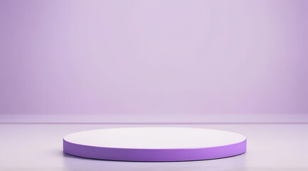 Purple Podium on Defocused Purple Background for Product Display. Made with Generative AI Technology