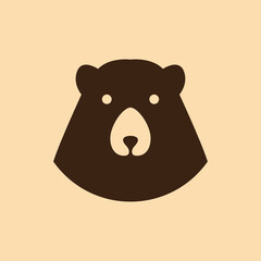 head bear grizzly mascot cute logo design vector
