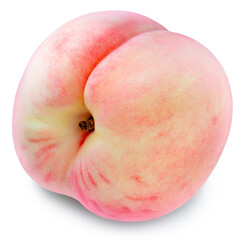 Pink Peach isolated on white background, Fresh Peach on White Background with work path.