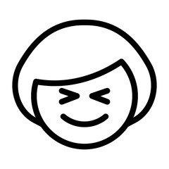 Smiley face woman icon in thin line style vector illustration graphic design